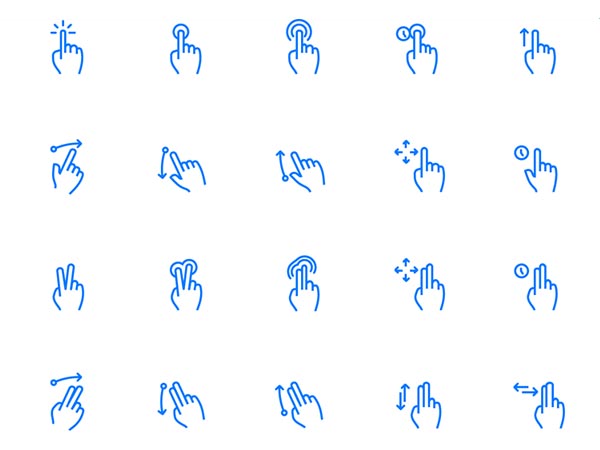 100 Gesture and Fingerprints Icons