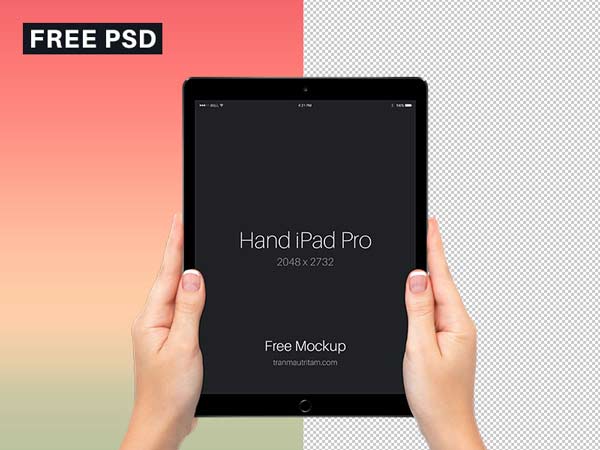 iPad Pro in hand mockup