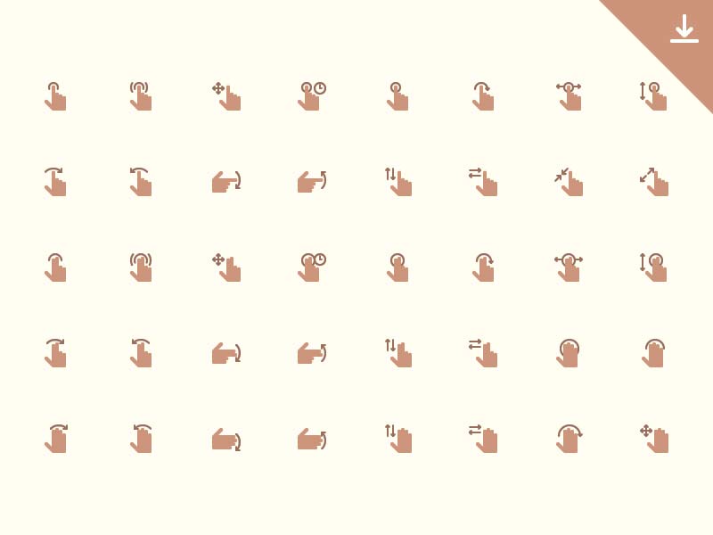 40 Gesture Icons