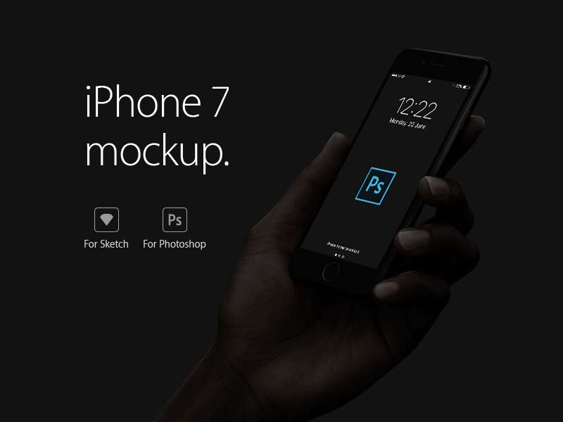 iPhone 7 in Hand Mockup