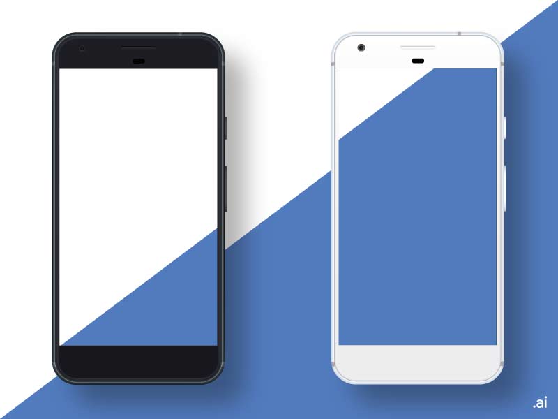 Google Pixel Black / White PSD Mockups