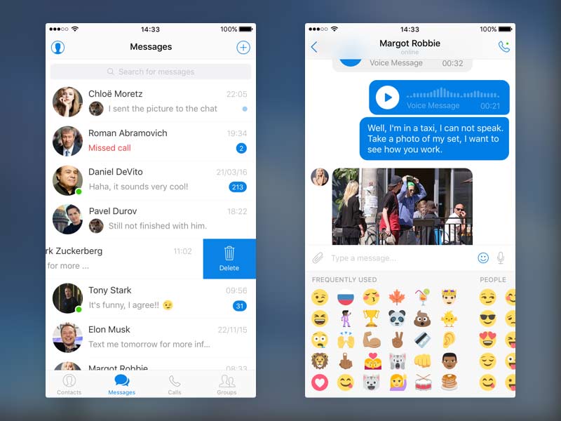 Messenger for iOS - Free UI Kit