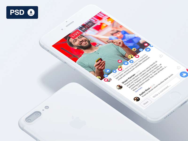 Facebook Live UI - Free PSD