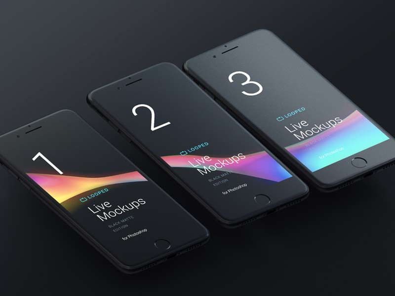 Apple Devices Black Matte Mockups for Sketch and Photoshop