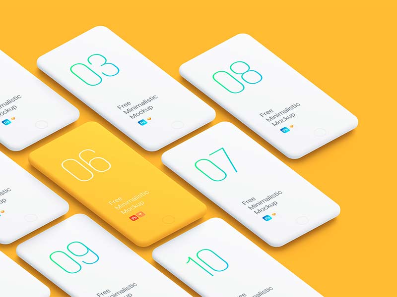 Minimalistic Phone Mockups for Sketch and Photoshop