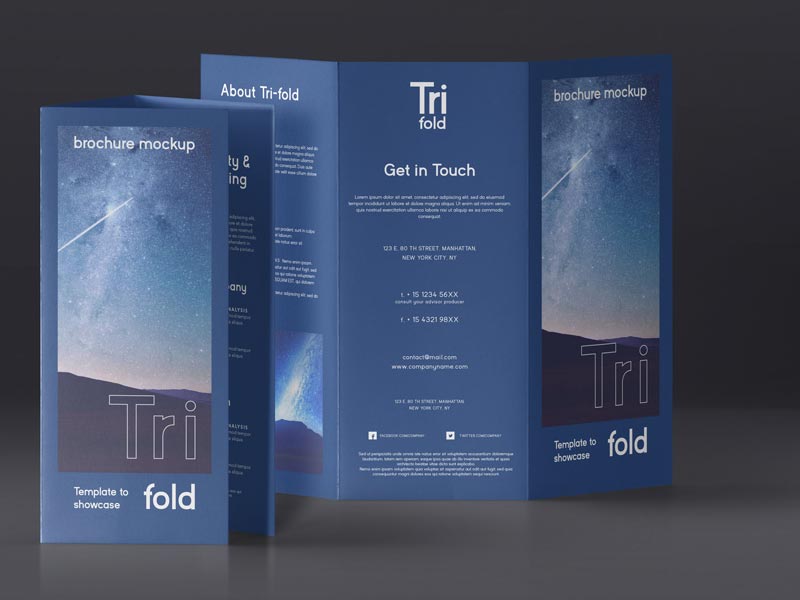 Tri Fold Brochure Mockup