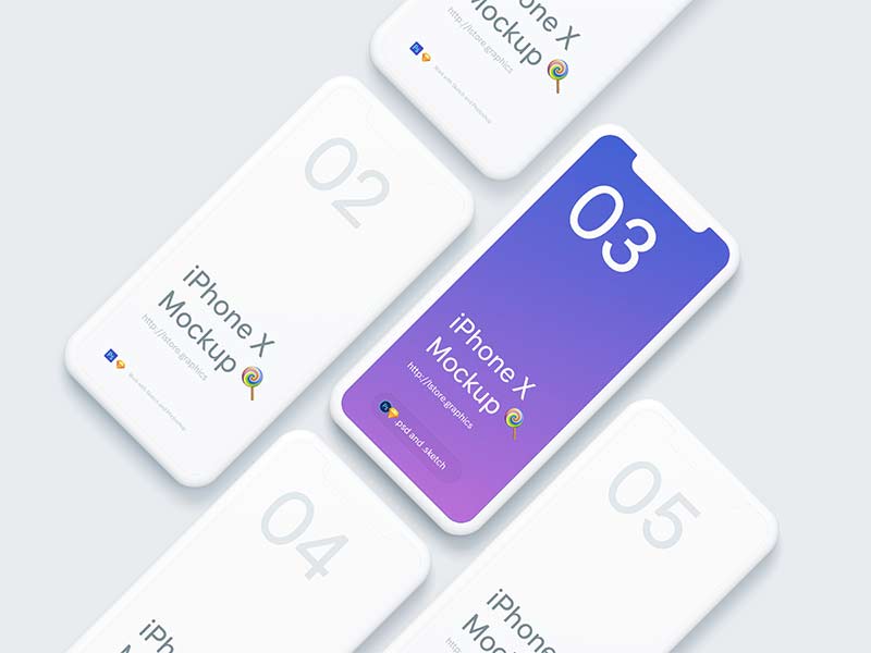 Simple iPhone X Mockups for Sketch and Photoshop