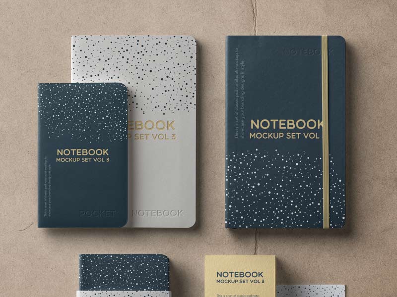 Notebook Set - Free PSD Mockup