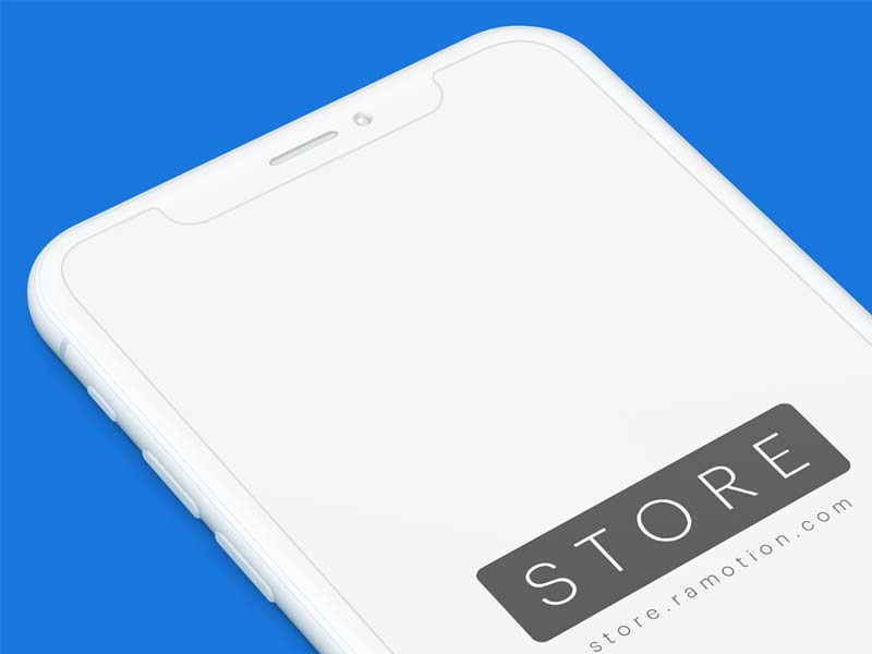 iPhone X - Clay White Perspective Free PSD Mockup