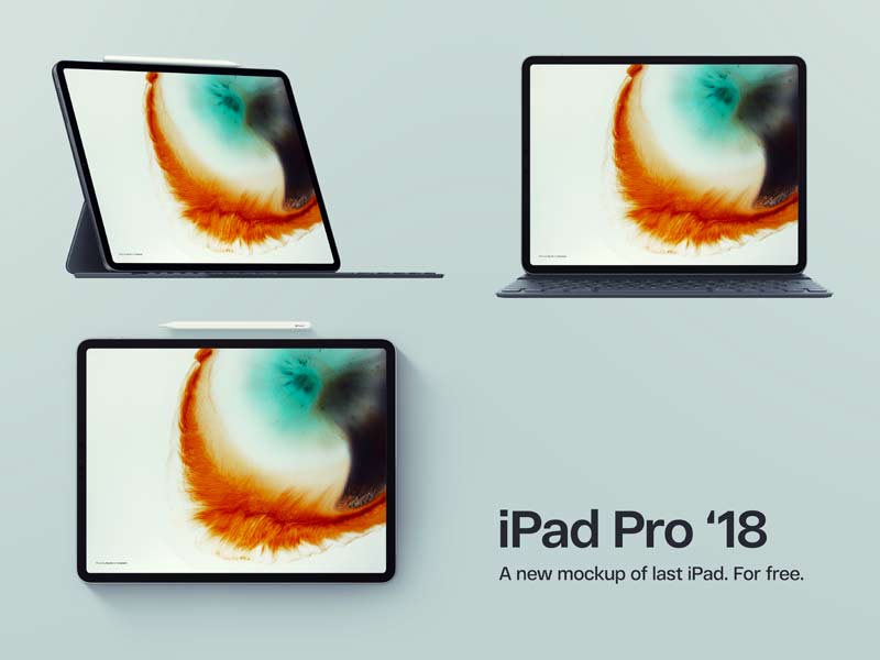 iPad Pro 2018 - 3 Free PSD Mockups