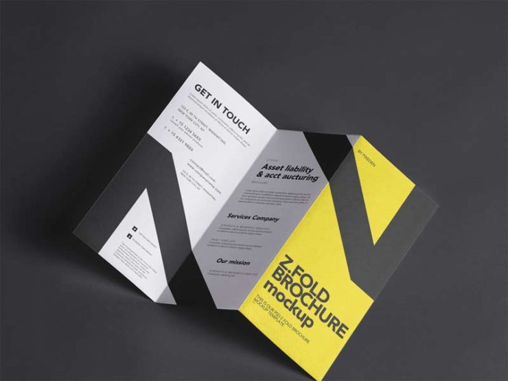 Z-Fold Brochure - Free PSD Mockup