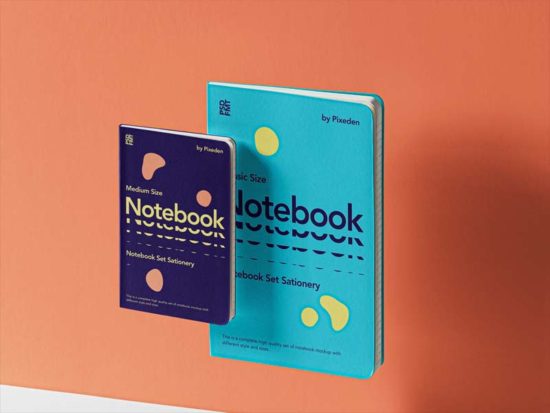 Gravity Notebook Set - Free PSD Mockup