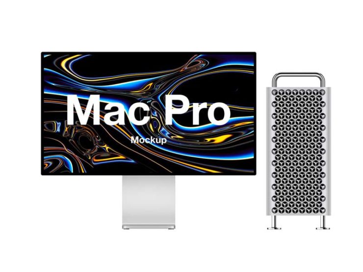 Mac Pro Free Mockup for Photoshop, Figma and Sketch