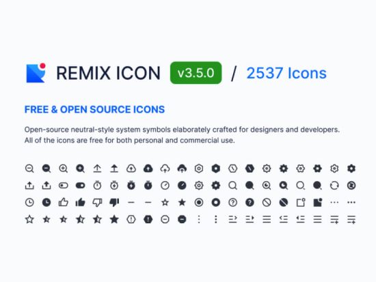 Remix Icons - 2500+ Free Icons